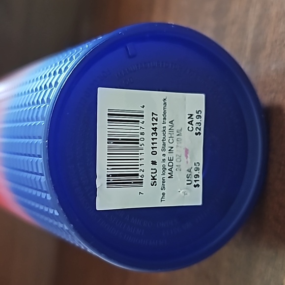 Starbucks 2022 Watermelon Pink Purple Gradient Ombre Grid 24oz Venti Tumbler Cup - Picture 3 of 3